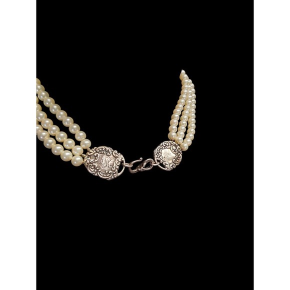 T Foree Hunsicker Pearl & Silver Choker Necklace - Picture 2 of 7